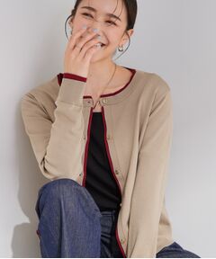 SHOO・LA・RUE / シューラルー カーディガン・ボレロ | 【S-LL/洗濯機可】レイヤード風でこなれ見え 配色カーディガン