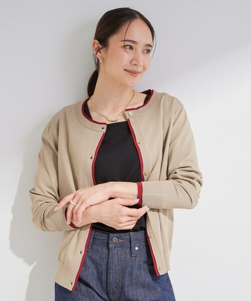 SHOO・LA・RUE / シューラルー カーディガン・ボレロ | 【S-LL/洗濯機可】レイヤード風でこなれ見え 配色カーディガン | 詳細13