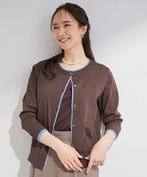 SHOO・LA・RUE / シューラルー カーディガン・ボレロ | 【S-LL/洗濯機可】レイヤード風でこなれ見え 配色カーディガン | 詳細9