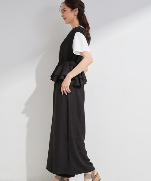 SHOO・LA・RUE / シューラルー サロペット・オールインワン | 【S-LL/洗濯機可】ラクにキレイに Vネックペプラムオールインワン | 詳細2