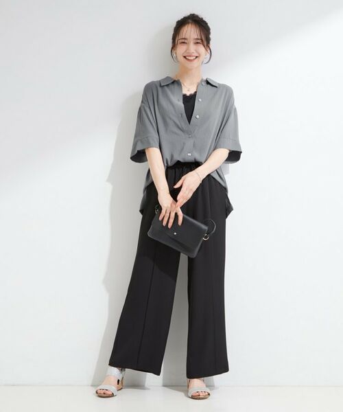 SHOO・LA・RUE / シューラルー シャツ・ブラウス | 【ひんやり/S-LL】さらり快適 洗濯後しわになりにくい とろみストライプシャツ | 詳細3