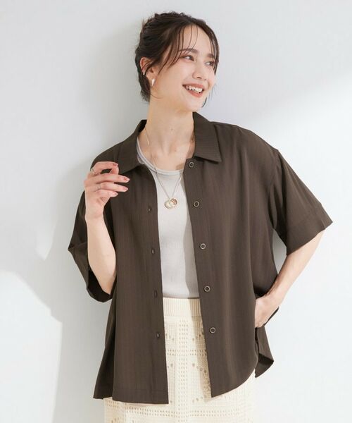 SHOO・LA・RUE / シューラルー シャツ・ブラウス | 【ひんやり/S-LL】さらり快適 洗濯後しわになりにくい とろみストライプシャツ | 詳細5