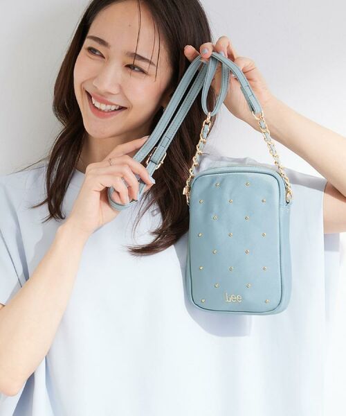 SHOO・LA・RUE / シューラルー ショルダーバッグ | 【Lee別注/撥水】スタッズミニショルダーバッグ(サックスブルー(890))