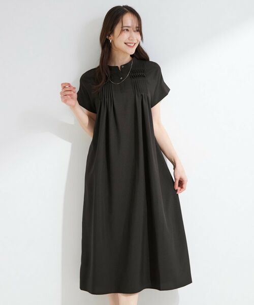 SHOO・LA・RUE / シューラルー ミニ丈・ひざ丈ワンピース | 【S-LL/洗濯機可】ピンタックデザインがサマ見え Aラインワンピース | 詳細1