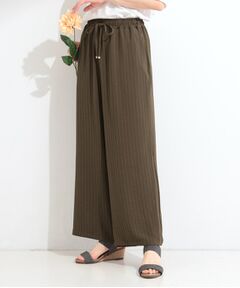 SHOO・LA・RUE / シューラルー ショート・ハーフ・半端丈パンツ | 【着丈選べる／ひんやり／洗濯後しわになりにくい】ジャカードストライプ リラクシーイージーパンツ