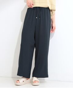 SHOO・LA・RUE / シューラルー ショート・ハーフ・半端丈パンツ | 【着丈選べる／ひんやり／洗濯後しわになりにくい】ジャカードストライプ リラクシーイージーパンツ
