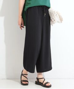 SHOO・LA・RUE / シューラルー ショート・ハーフ・半端丈パンツ | 【着丈選べる／ひんやり／洗濯後しわになりにくい】ジャカードストライプ リラクシーイージーパンツ