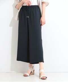 SHOO・LA・RUE / シューラルー ショート・ハーフ・半端丈パンツ | 【着丈選べる／ひんやり／洗濯後しわになりにくい】ジャカードストライプ リラクシーイージーパンツ