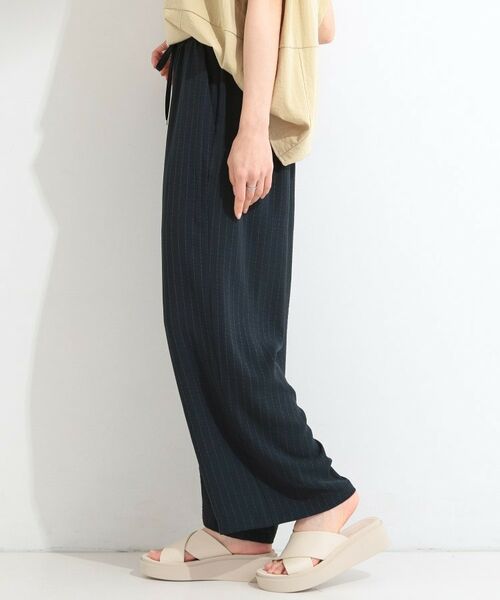 SHOO・LA・RUE / シューラルー ショート・ハーフ・半端丈パンツ | 【着丈選べる/ひんやり/洗濯後しわになりにくい】ジャカードストライプ リラクシーイージーパンツ | 詳細10
