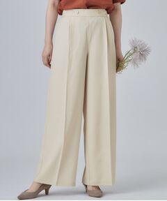 SHOO・LA・RUE / シューラルー パンツ | 【ひんやり/着丈選べる/洗濯後しわになりにくい/S-LL】大人の上品シルエット センタープレスタックワイドパンツ