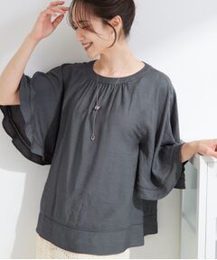SHOO・LA・RUE / シューラルー シャツ・ブラウス | 【ひんやり/S-LL/洗濯機可】体型カバー ふんわりスラブポンチョ風ブラウス