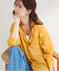 SHOO・LA・RUE / シューラルー シャツ・ブラウス | シアー楊柳 ダブルポケットオーバーサイズシャツ