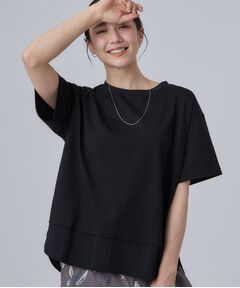 SHOO・LA・RUE / シューラルー カットソー | 【ひんやり/体型カバー/S-LL】インせず着られる 異素材ドッキングTシャツ
