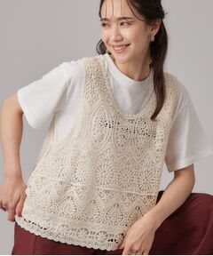 SHOO・LA・RUE / シューラルー カットソー | 【2点セット】クロシェベスト+ロゴTセット