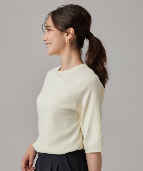 SHOO・LA・RUE / シューラルー ニット・セーター | 【ガンガン洗える/ひんやり/UV/毛玉になりにくい】上半身すっきり 二の腕見せない5分袖ニット | 詳細2