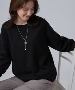 SHOO・LA・RUE / シューラルー カットソー | ネックレス付き袖タック8分袖プルオーバー