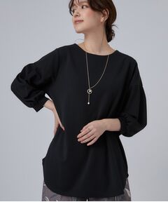 SHOO・LA・RUE / シューラルー カットソー | ネックレス付き袖タック8分袖プルオーバー