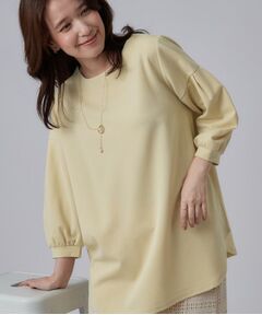 SHOO・LA・RUE / シューラルー カットソー | ネックレス付き袖タック8分袖プルオーバー