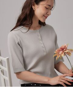 SHOO・LA・RUE / シューラルー ニット・セーター | ヘンリーネックリブニット