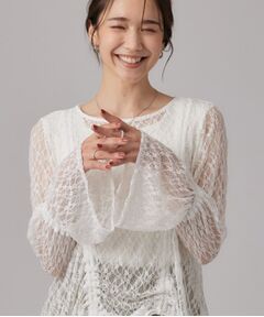SHOO・LA・RUE / シューラルー カットソー | レイヤードスタイルに活躍する レースシャーリングトップス