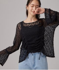 SHOO・LA・RUE / シューラルー カットソー | レイヤードスタイルに活躍する レースシャーリングトップス