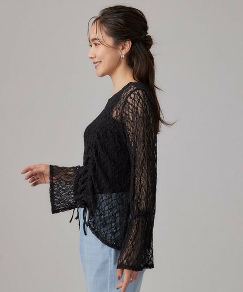 SHOO・LA・RUE / シューラルー カットソー | レイヤードスタイルに活躍する レースシャーリングトップス | 詳細6