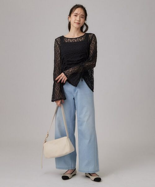 SHOO・LA・RUE / シューラルー カットソー | レイヤードスタイルに活躍する レースシャーリングトップス | 詳細7