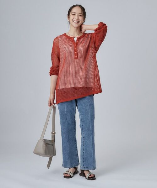 SHOO・LA・RUE / シューラルー その他トップス | 【2点セット/洗濯機可/S-LL】ヘンリーネックメッシュニット+タンクトップセット | 詳細11