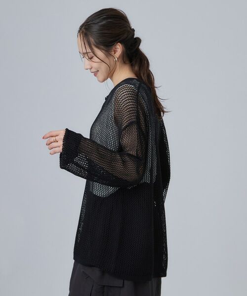 SHOO・LA・RUE / シューラルー その他トップス | 【2点セット/洗濯機可/S-LL】ヘンリーネックメッシュニット+タンクトップセット | 詳細2