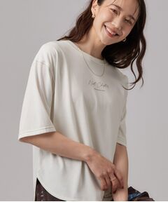 SHOO・LA・RUE / シューラルー カットソー | 【体型カバー】インせず着られる 配色ステッチロゴTシャツ