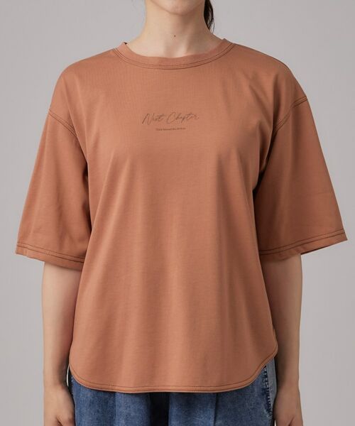 SHOO・LA・RUE / シューラルー カットソー | 【体型カバー】インせず着られる 配色ステッチロゴTシャツ | 詳細13