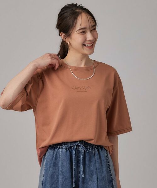 SHOO・LA・RUE / シューラルー カットソー | 【体型カバー】インせず着られる 配色ステッチロゴTシャツ | 詳細9