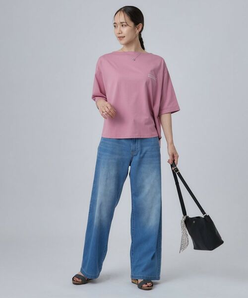 SHOO・LA・RUE / シューラルー カットソー | 【ひんやり/体型カバー】首元すっきり ゆるバックギャザーTシャツ | 詳細11