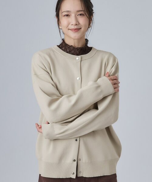 SHOO・LA・RUE / シューラルー カーディガン・ボレロ | 【洗濯機可】軽やかに羽織れる スポンディシュニットカーディガン(グレージュ(050))