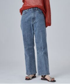 SHOO・LA・RUE / シューラルー デニムパンツ | 【洗濯機可/S-LL】後ろウエストゴムで楽ちん ストレッチセミフレアデニムパンツ