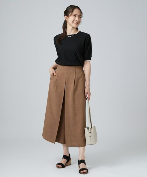 SHOO・LA・RUE / シューラルー ショート・ハーフ・半端丈パンツ | 麻調タックキュロットパンツ | 詳細7