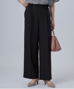 SHOO・LA・RUE / シューラルー パンツ | 【洗濯後しわになりにくい/S-LL】前後のセンタープレスできれい見え タック入りワイドパンツ