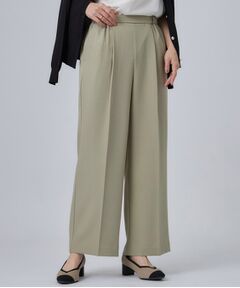 SHOO・LA・RUE / シューラルー パンツ | 【洗濯後しわになりにくい/S-LL】前後のセンタープレスできれい見え タック入りワイドパンツ
