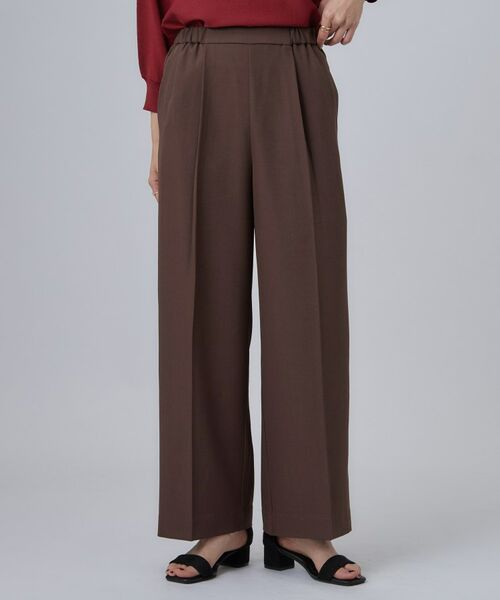 SHOO・LA・RUE / シューラルー パンツ | 【洗濯後しわになりにくい/S-LL】前後のセンタープレスできれい見え タック入りワイドパンツ | 詳細5