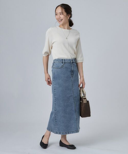 SHOO・LA・RUE / シューラルー デニムスカート | 【洗濯機可/S-LL】程よいシルエットで使いやすい ストレッチデニムスカート | 詳細5