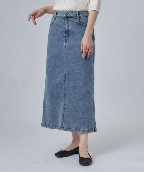 SHOO・LA・RUE / シューラルー デニムスカート | 【洗濯機可/S-LL】程よいシルエットで使いやすい ストレッチデニムスカート | 詳細6