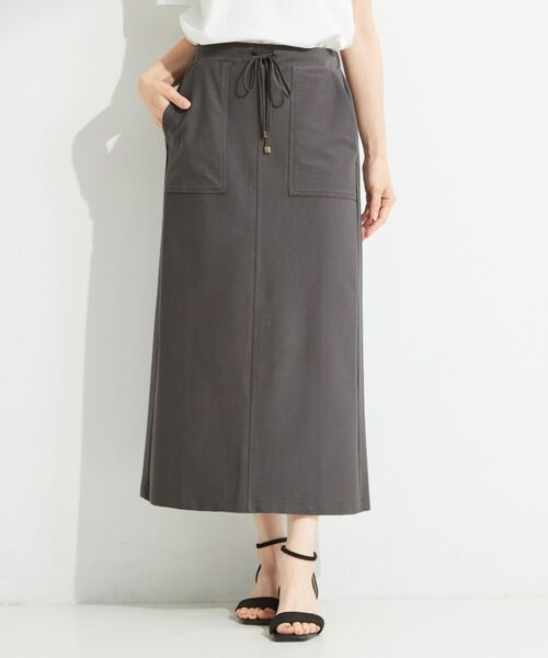 SHOO・LA・RUE / シューラルー ロング・マキシ丈スカート | ツイル調ストレッチベイカースカート | 詳細1