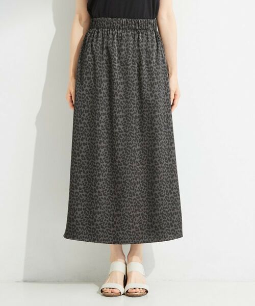 SHOO・LA・RUE / シューラルー ロング・マキシ丈スカート | シーズンレスレオパードサテンスカート | 詳細9