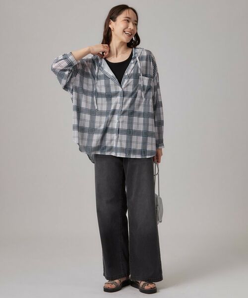 SHOO・LA・RUE / シューラルー パーカー | 【洗濯機可/体型カバー】程よい透け感の ゆるシルエットシア―シャツ | 詳細11