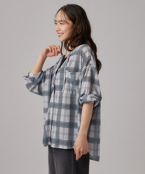 SHOO・LA・RUE / シューラルー パーカー | 【洗濯機可/体型カバー】程よい透け感の ゆるシルエットシア―シャツ | 詳細9