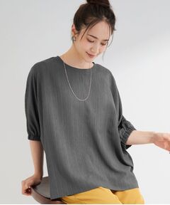 【インせず着られる/洗濯後しわになりにくい】シボシボドルマンブラウス
