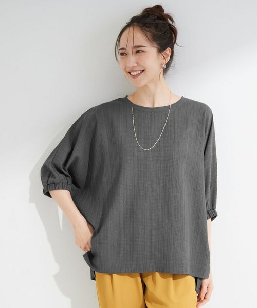 SHOO・LA・RUE / シューラルー シャツ・ブラウス | 【インせず着られる/洗濯後しわになりにくい】シボシボドルマンブラウス | 詳細1