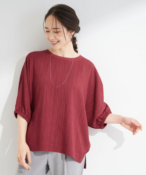 SHOO・LA・RUE / シューラルー シャツ・ブラウス | 【インせず着られる/洗濯後しわになりにくい】シボシボドルマンブラウス | 詳細13