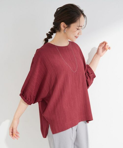 SHOO・LA・RUE / シューラルー シャツ・ブラウス | 【インせず着られる/洗濯後しわになりにくい】シボシボドルマンブラウス | 詳細14