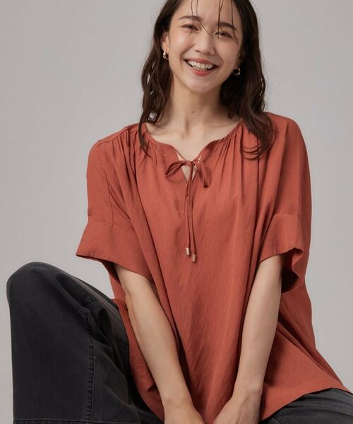 SHOO・LA・RUE / シューラルー その他トップス | 【2点セット】ポンチョ風ブラウス&タンクトップセット(オレンジ(067))